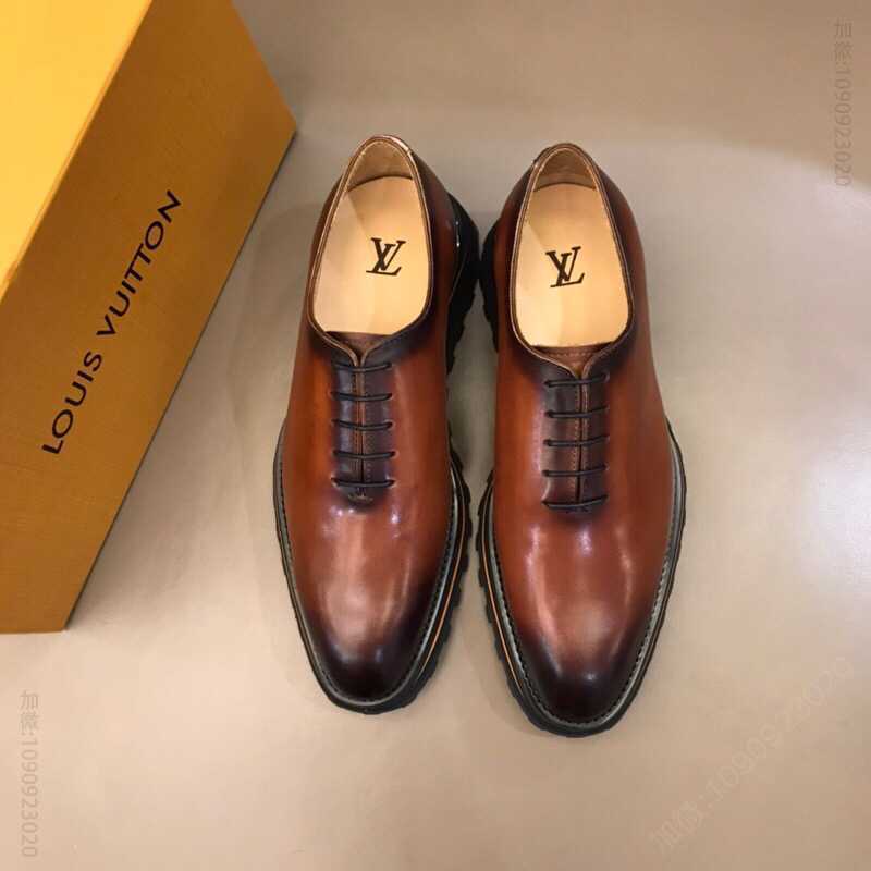 LV/路易威登 进口擦色牛皮高端真皮大底男士商务皮鞋