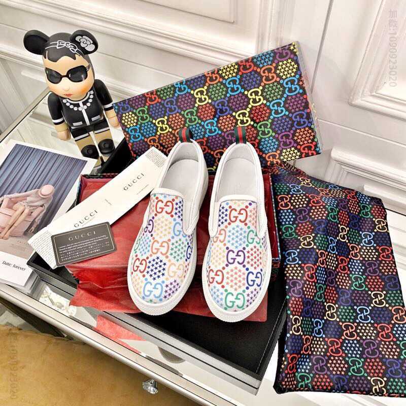 gucci古驰 2023早春双G字母交织图案魔幻跳跳糖系列男士运动鞋板鞋610080