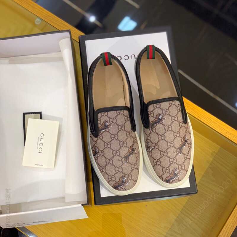 Gucci古驰 鞋面装饰老虎印花男士休闲鞋