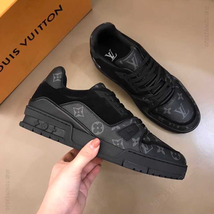 LV/路易威登 L 家新款老花trainer男士复古低帮篮球鞋