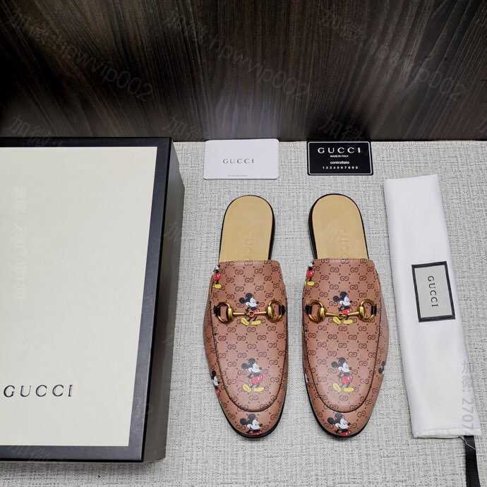 古驰拖鞋 Gucci古驰 Disney x Gucci Princetown 系列双G扣拖鞋 原版古驰男鞋商城 