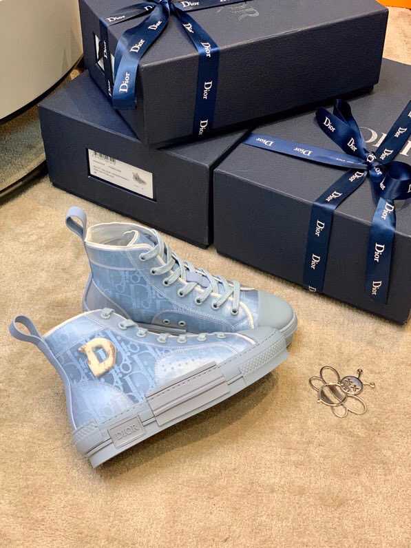 Dior迪奥 B23联名系列 满logo休闲高邦鞋 2023最火爆的情侣鞋