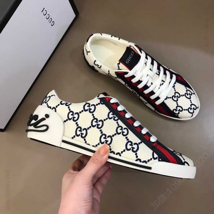Gucci古驰 进口帆布面G家新品男士复古低帮休闲鞋
