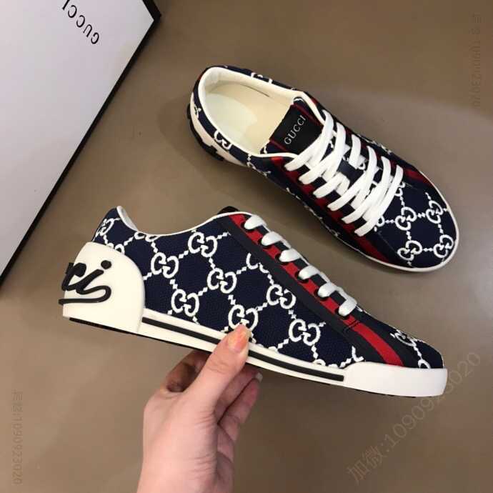 Gucci古驰 进口帆布面G家新品男士复古低帮休闲鞋