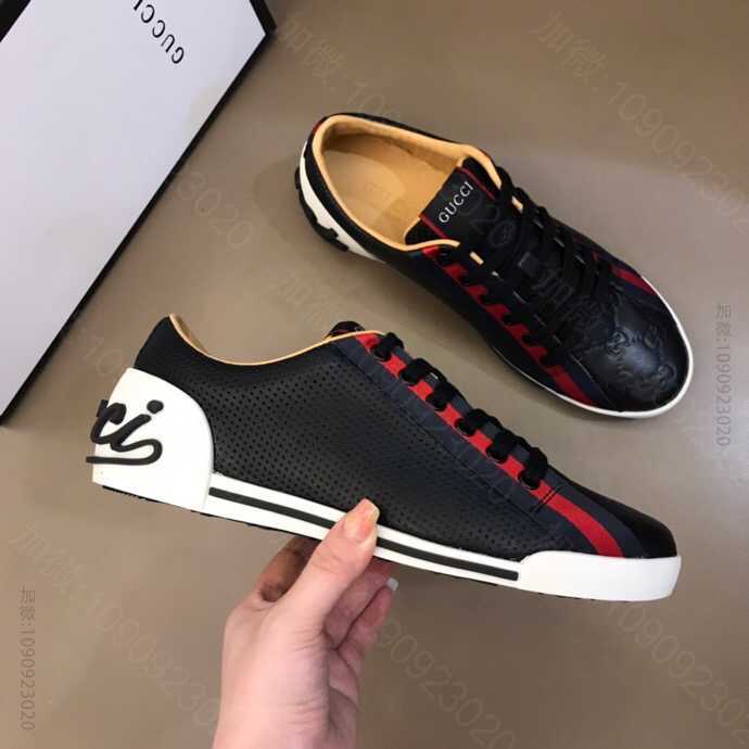 Gucci古驰 进口帆布面G家新品男士复古低帮休闲鞋