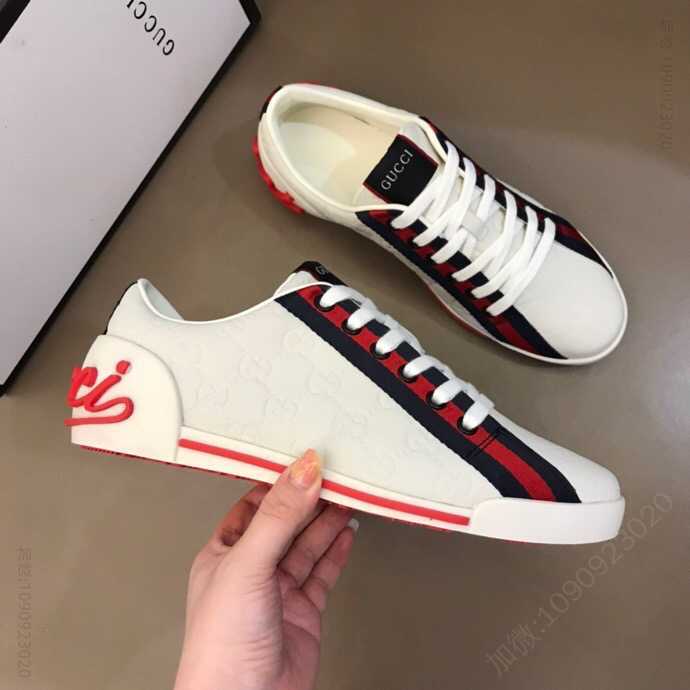 Gucci古驰 进口帆布面G家新品男士复古低帮休闲鞋