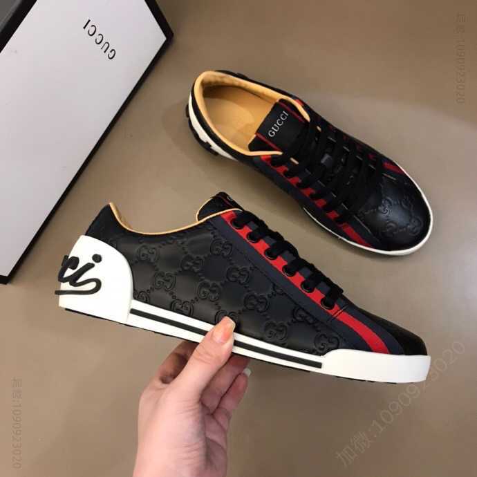 Gucci古驰 进口帆布面G家新品男士复古低帮休闲鞋
