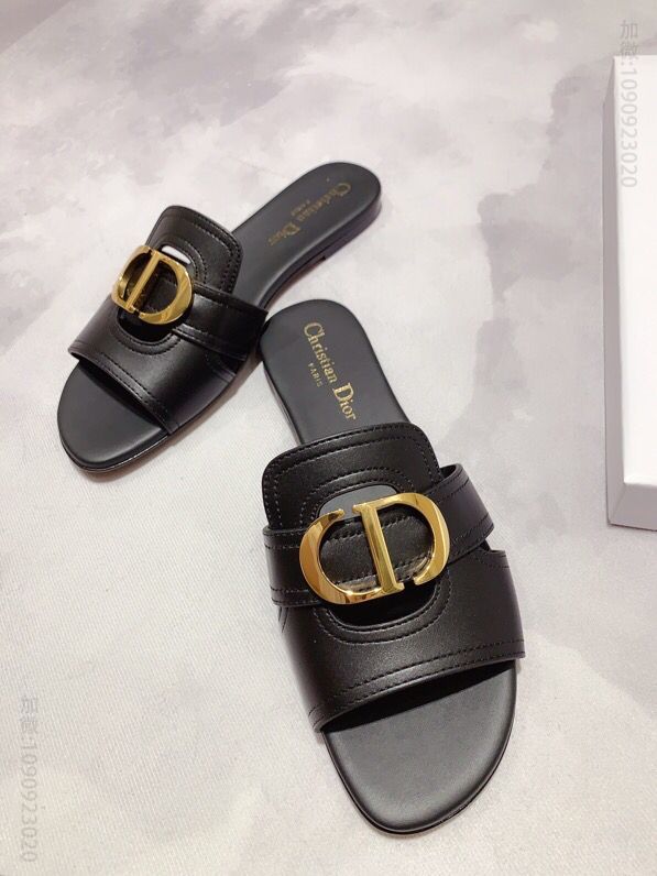 DIOR迪奥 2023SS胎牛皮鞋面_意大利真皮大底女士凉鞋拖鞋
