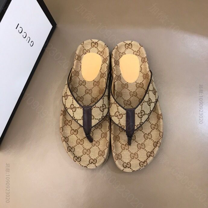 Gucci古驰 鞋面原版进口帆布G 家高端男士夏季拖鞋