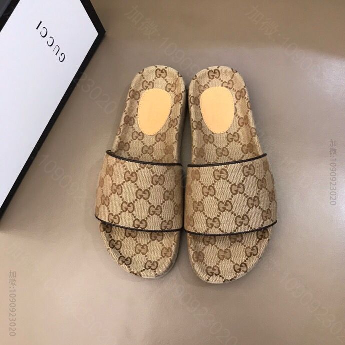 Gucci古驰 鞋面原版进口帆布G 家高端男士夏季拖鞋