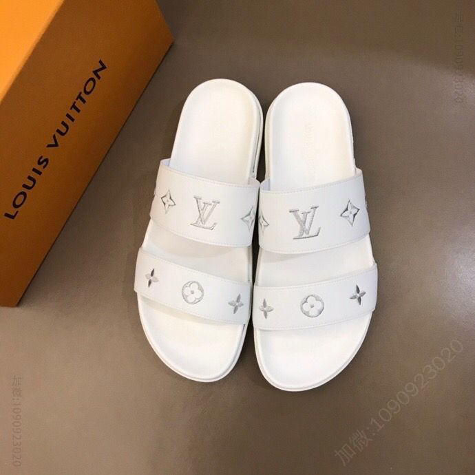 LV/路易威登 高端精品 原版牛皮材质L牌奢品男士拖鞋