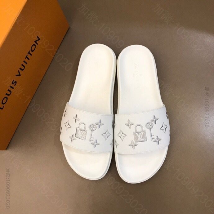 LV/路易威登 高端精品 原版牛皮材质L牌奢品男士拖鞋