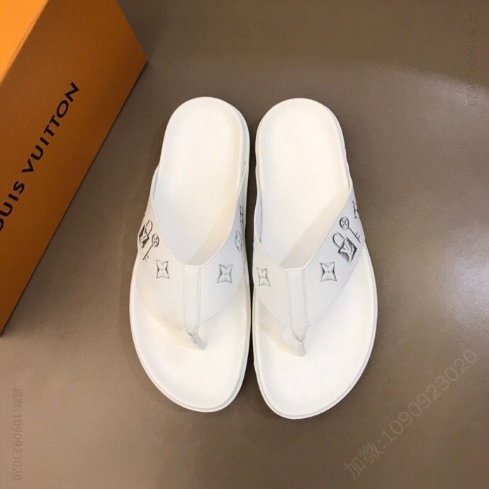 LV/路易威登 高端精品 原版牛皮材质L牌奢品男士拖鞋
