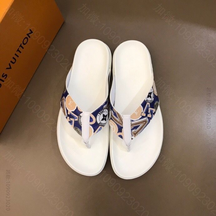 LV/路易威登 高端精品 原版牛皮材质L牌奢品男士拖鞋