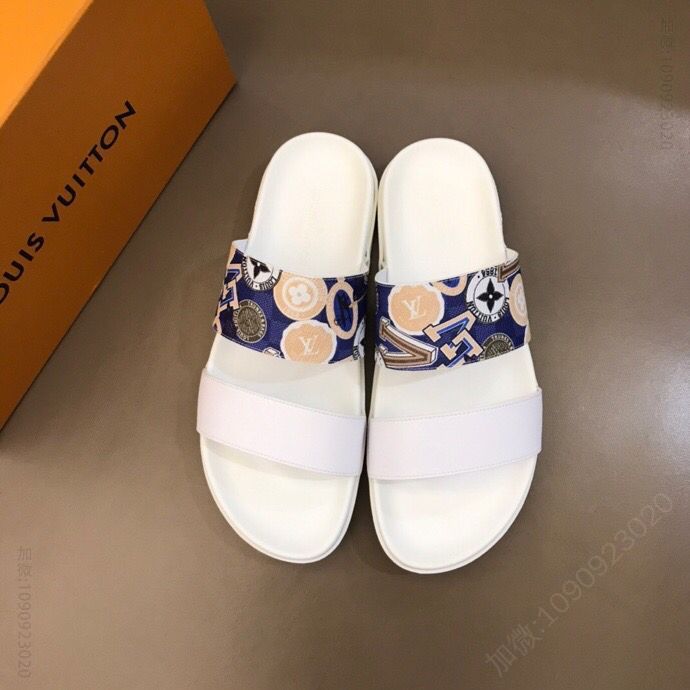 LV/路易威登 高端精品 原版牛皮材质L牌奢品男士拖鞋
