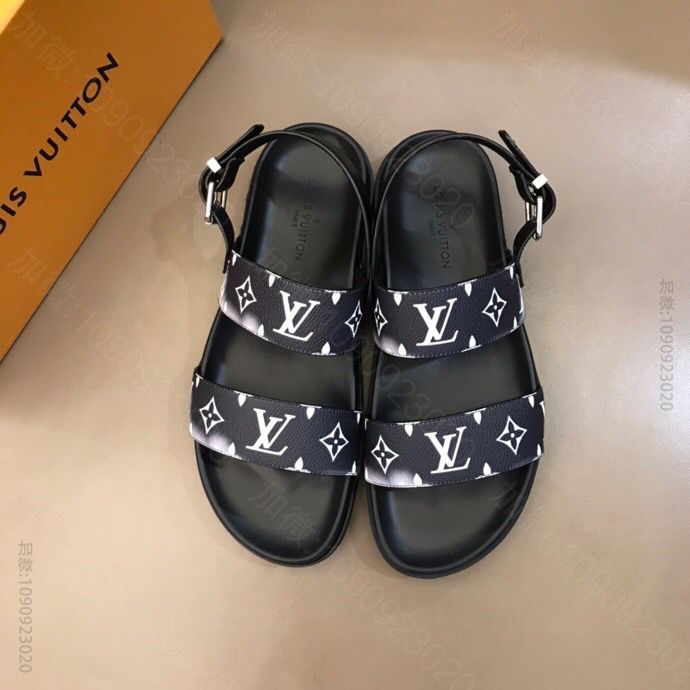 LV/路易威登 高端精品 原版牛皮材质L牌奢品男士拖鞋