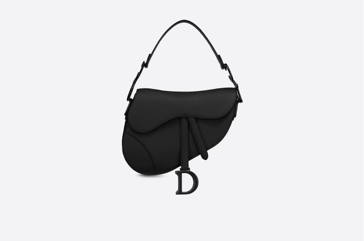 Dior/迪奥 黑色哑光牛皮革马鞍包Saddle bag M0446SLLO...
