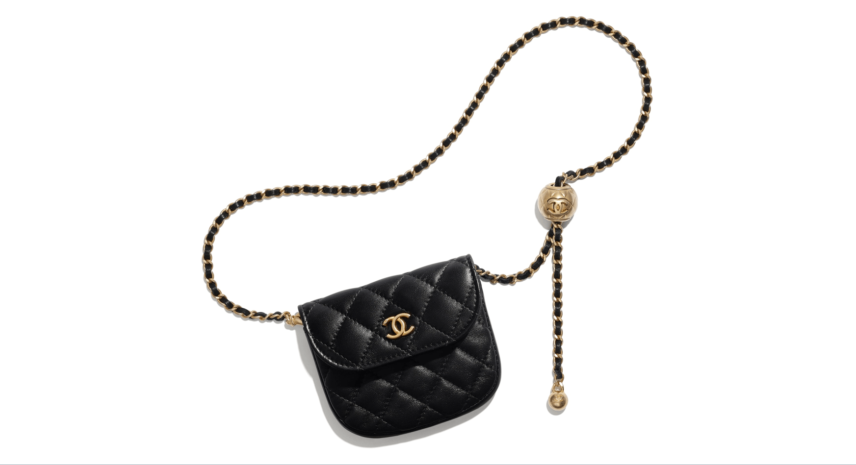 Chanel/香奈儿 小金珠羊皮腰包Waist bag AP1461 B02...