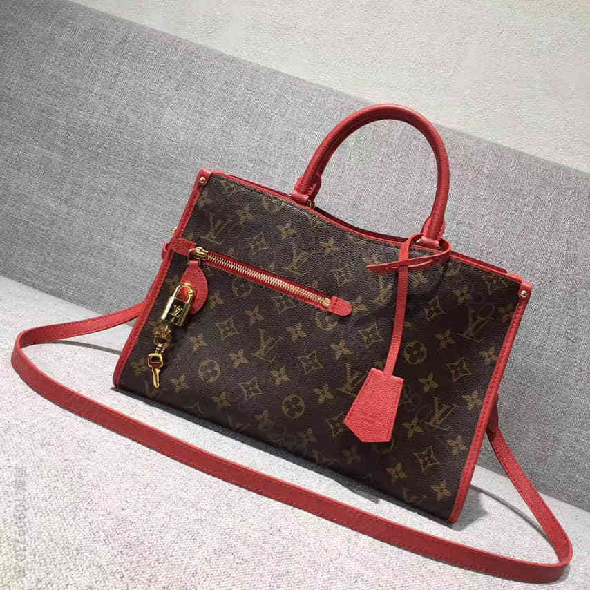 LV M43433 老花拼红色 Monogram POPINCOURT 手提...