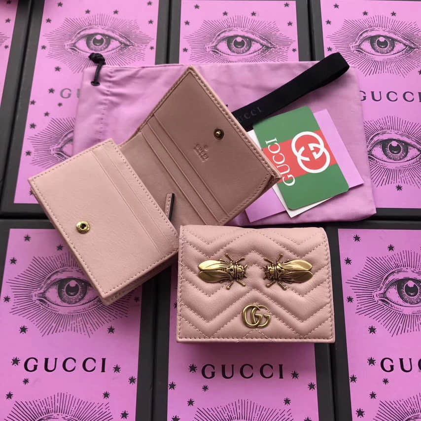 Gucci古驰 GG Marmont Animal Studs Case蜜蜂...