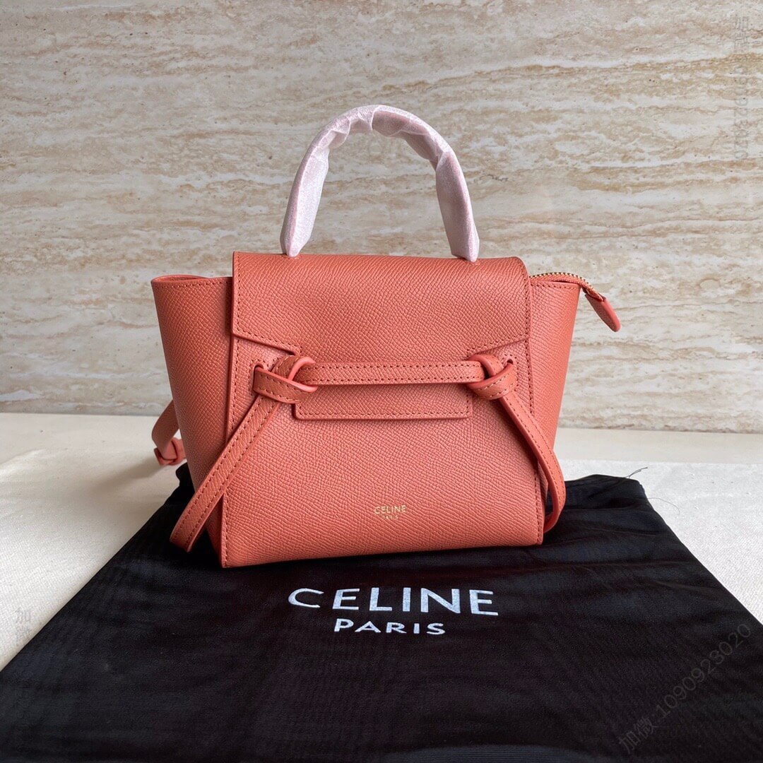Celine/赛琳 Belf PICO新色掌纹迷你鲶鱼包 194263荔枝色