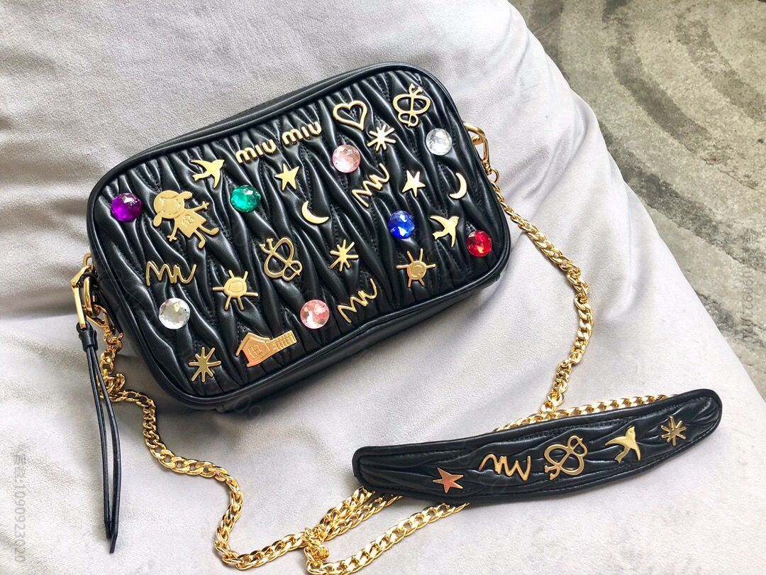 MIUMIU缪缪Matelasse顶级进口小羊皮单肩斜挎包5BH118