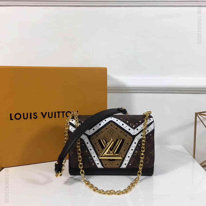 lv 17秋冬版 经典拷花纹理Monogram Veau Twist 中号手袋 M44214