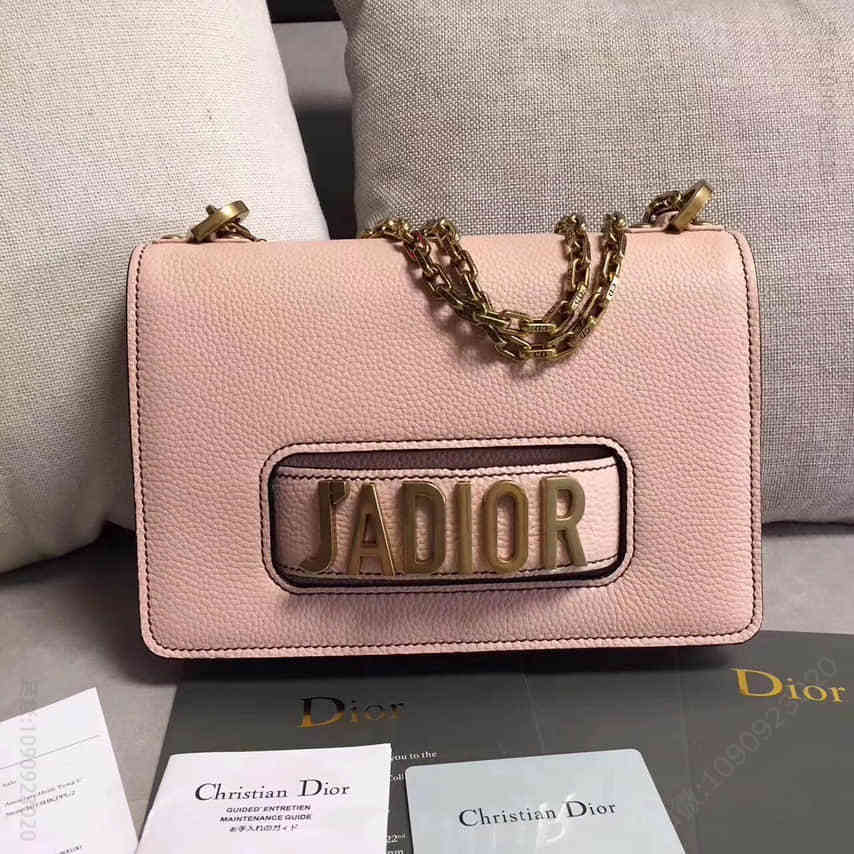 （迪奥）DIOR Jadior 粉色颗粒皮革荔枝纹小牛皮单肩包
