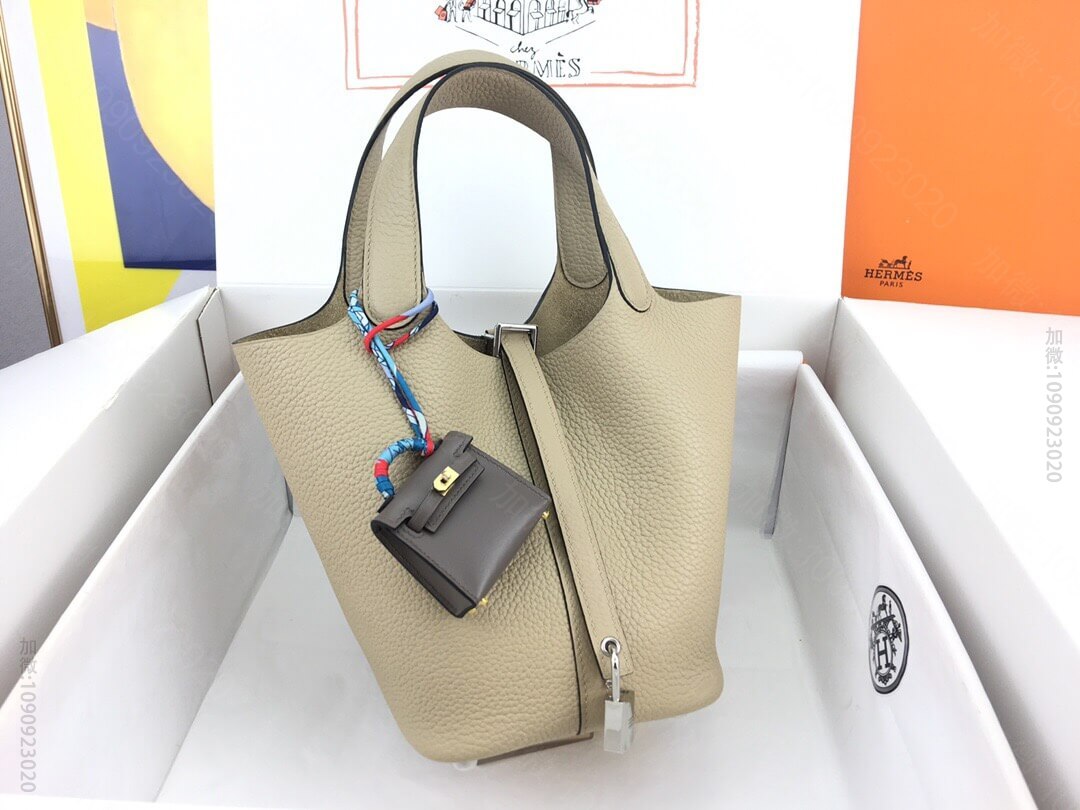 Hermes/爱马仕 Picotin lock 18cm S2风衣灰 TC皮...