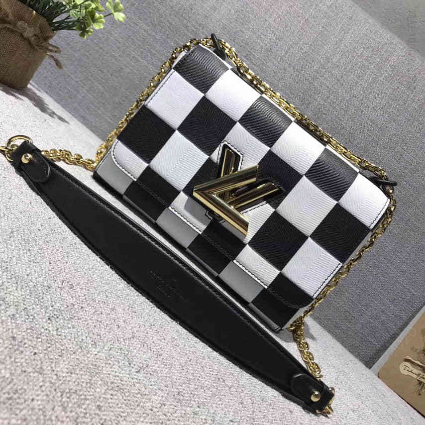 路易威登 LV M53032 17秋冬版Autres Cuirs黑白格小牛皮链条包
