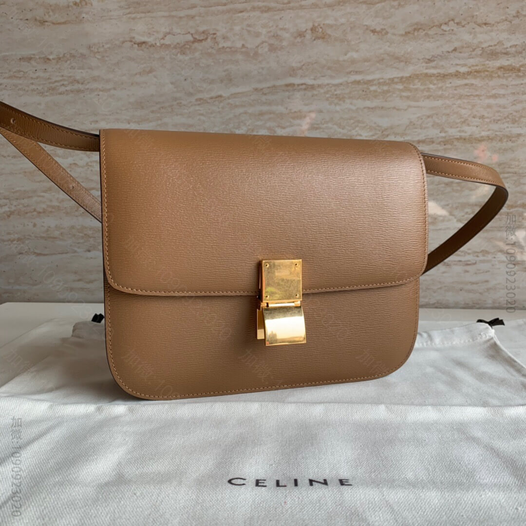 Celine/赛琳 box24cm焦糖色水波纹