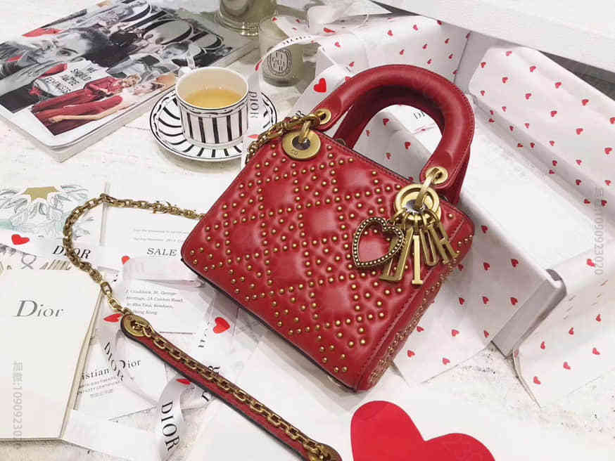 迪奥 Dior Amour 情人节限量款 Dioramour甜心挂饰 铆钉包