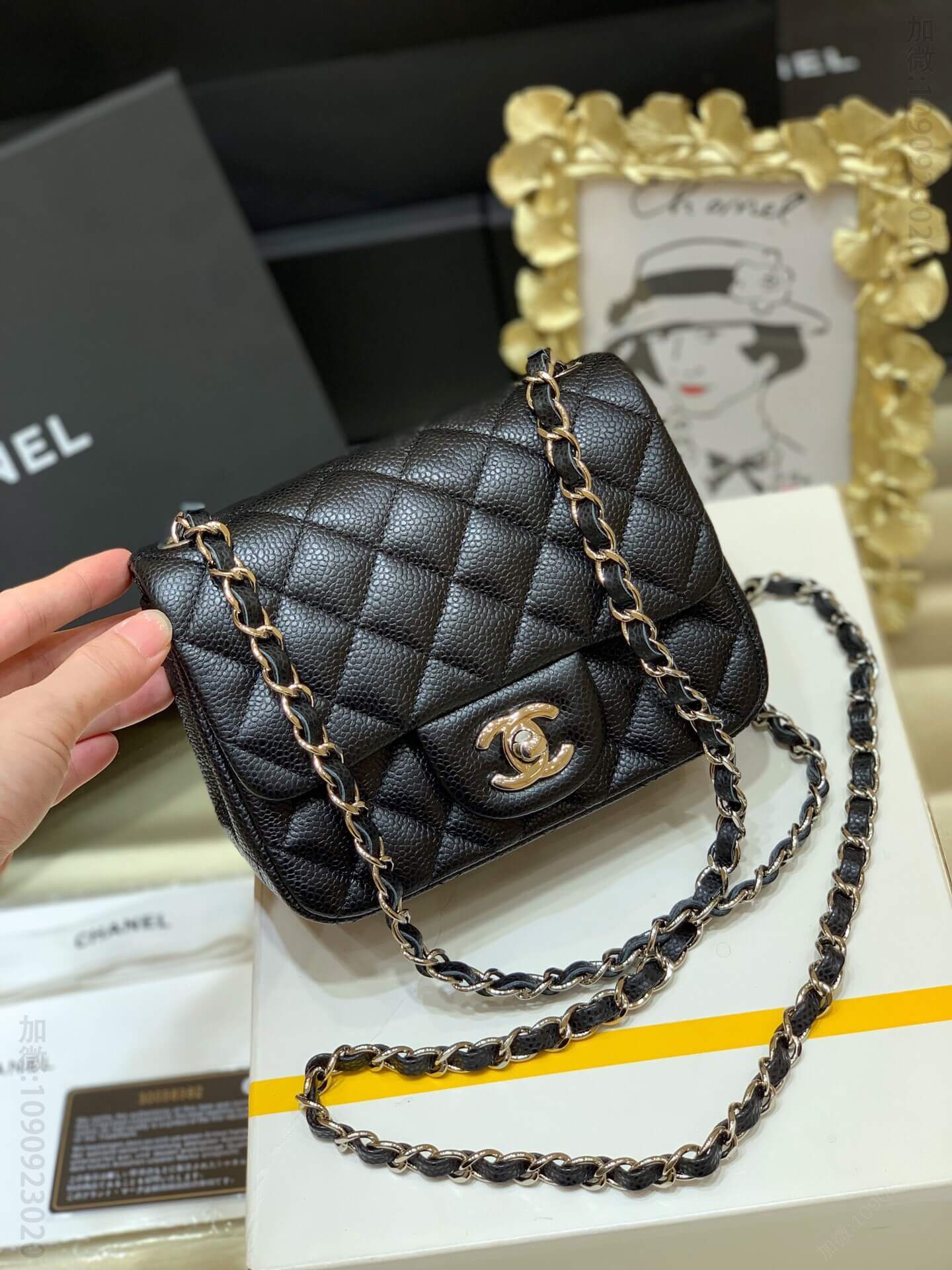 Chanel/香奈儿 纯原厂CF方胖子单肩斜挎包 A01115银