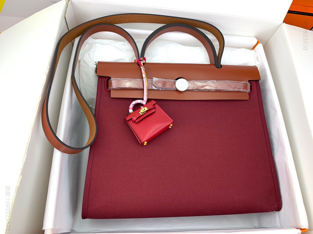 Hermes/爱马仕 Herbag 31 枣红／红啡
