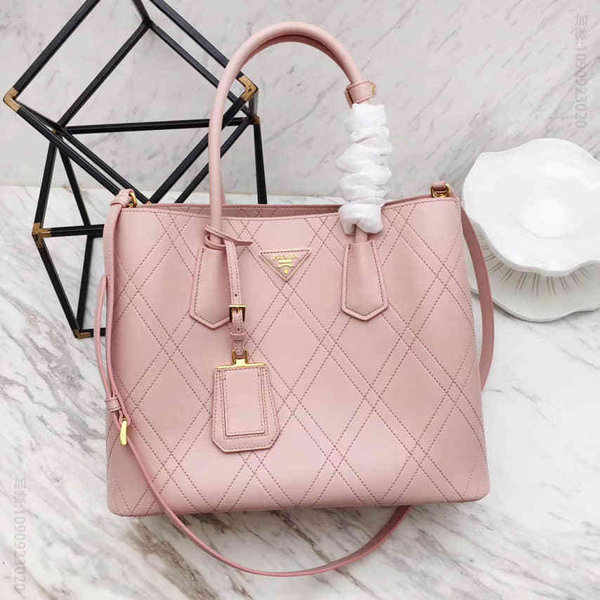普拉达/ Prada 菱形车格手提包 1BG756