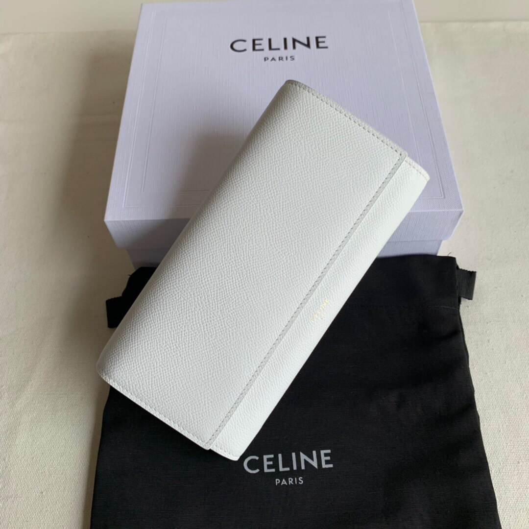 赛琳女士钱包 Celine/赛琳 米白手掌纹 19cm 长款钱包 卡包 4148 