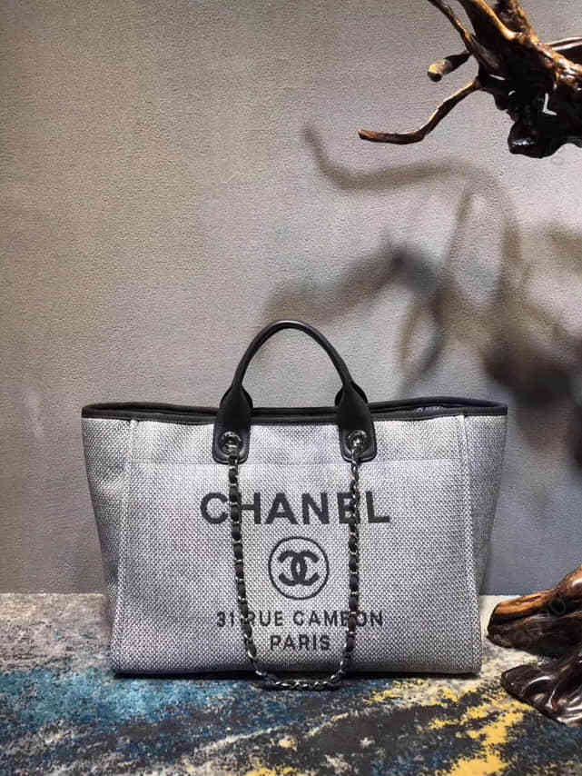 香奈儿/ Chaenl牛仔购物袋沙滩包 帆布包 春夏竹藤布包
