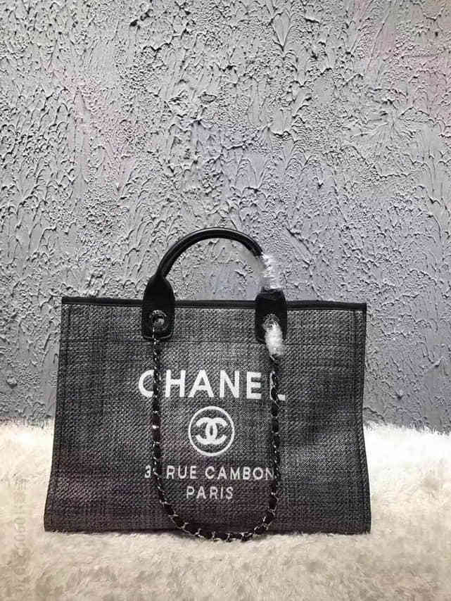 香奈儿/ Chaenl牛仔购物袋沙滩包 帆布包 春夏竹藤布包