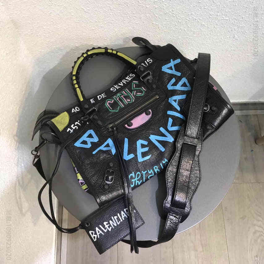 巴黎世家/Balenciaga 新款涂鸦机车包 92288