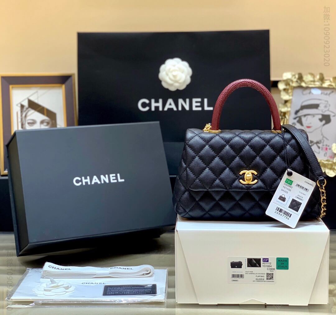Chanel/香奈儿 经典款之Coco handle 小号手提包 A92990黑色