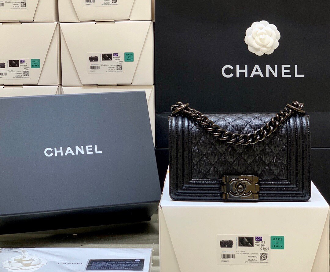 Chanel/香奈儿 欧洲原厂Haas正品牛皮Leboy20斜挎包 A670...