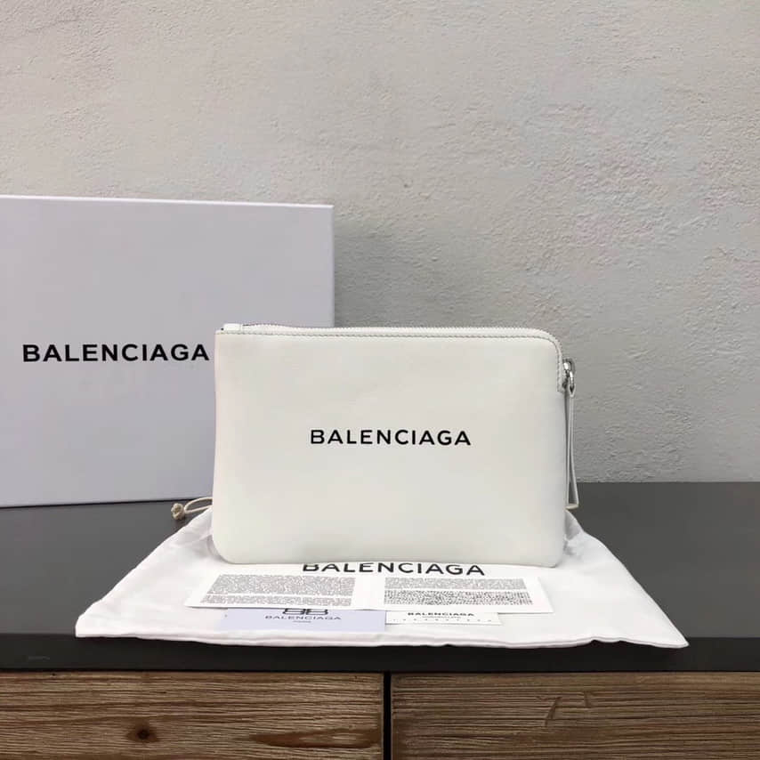 Balenciaga/巴黎世家 小号白色字母手包 92266