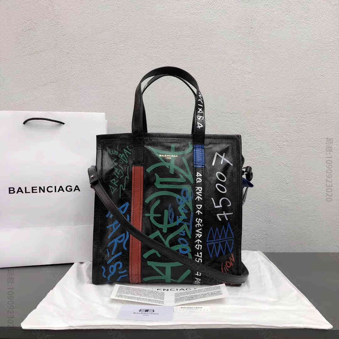 巴黎世家/Balenciaga Bazar涂鸦手提包 92200