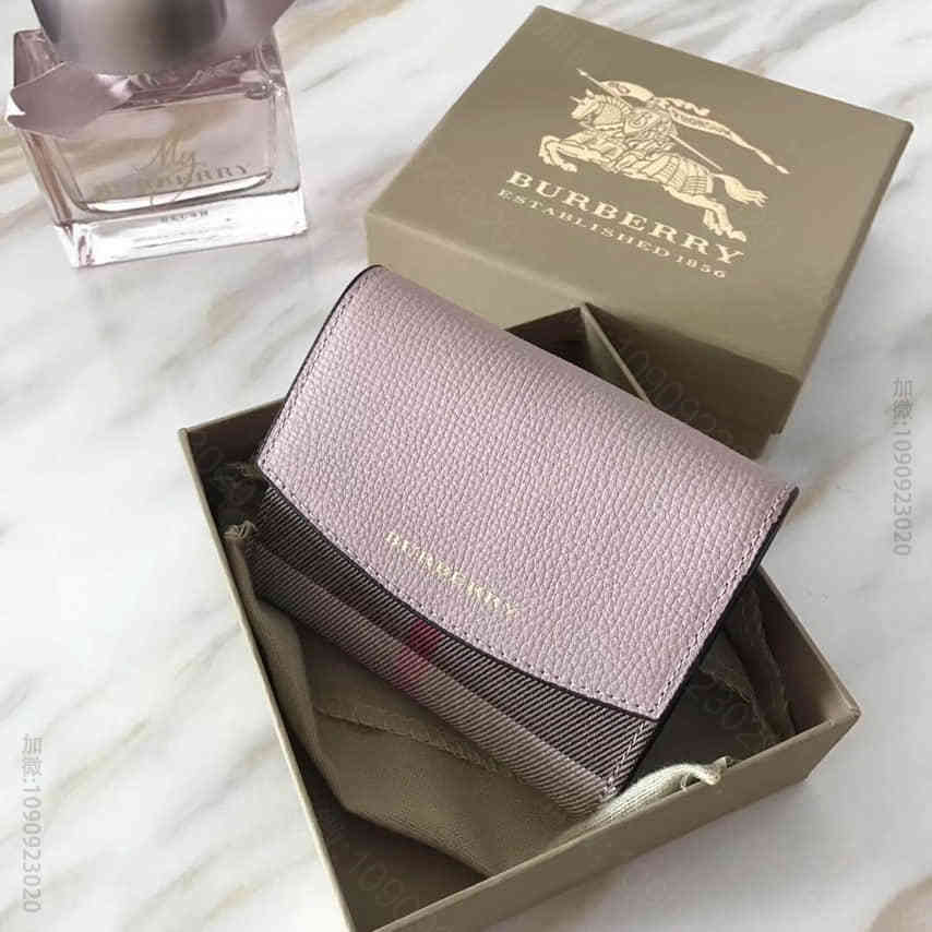 巴宝莉/Burberry 手掌纹牛皮配色最新短款钱夹