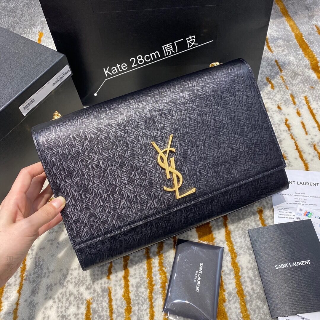 【原厂皮】YSL/圣罗兰 Kate bag 鱼子酱牛皮单肩斜挎包 446752金扣