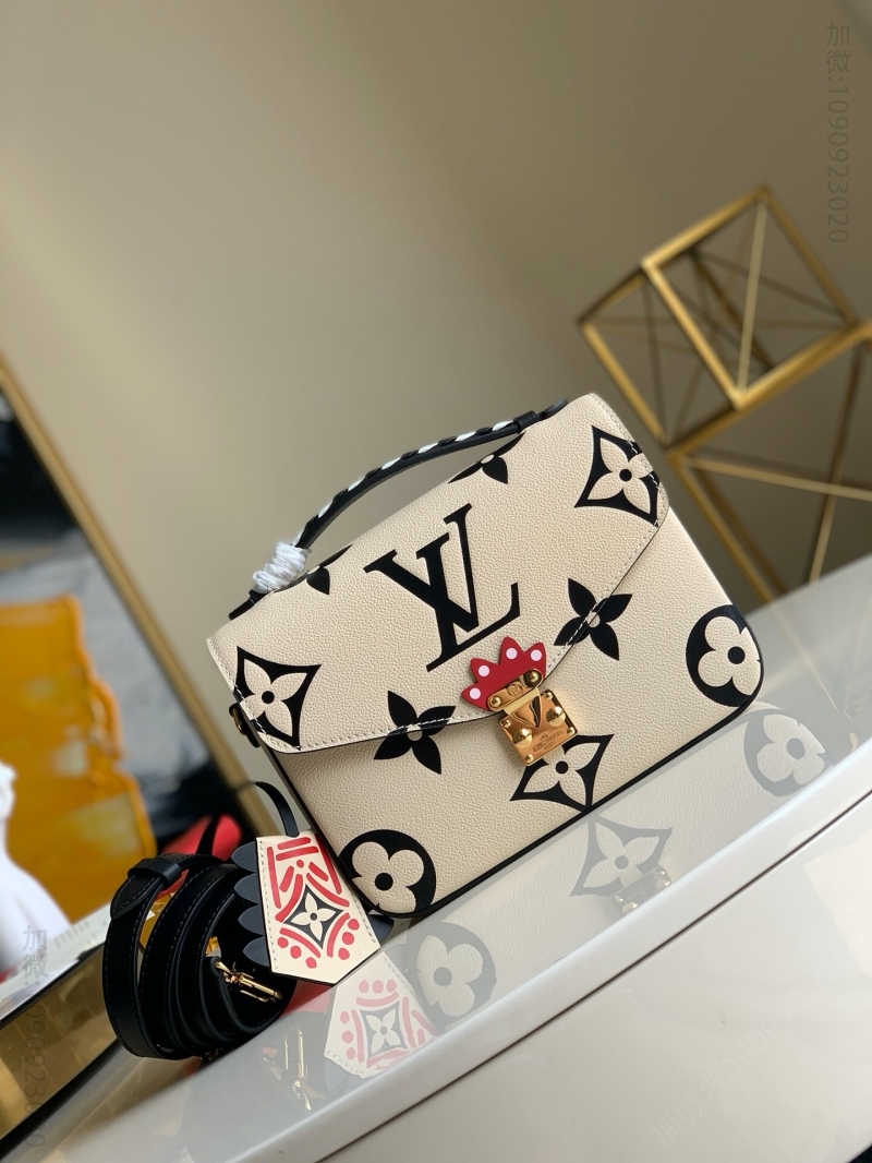 LV M45384 CRAFTY POCHETTE METIS 手袋 压纹粒面牛皮邮差包 奶白色