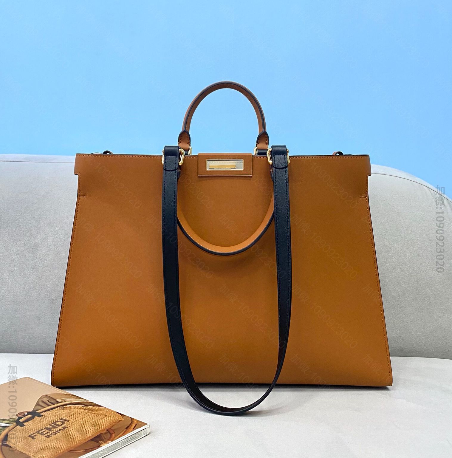 FENDI芬迪原版牛皮全皮简约型PEEKABOO手袋8265D