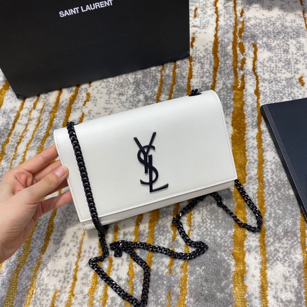 圣罗兰 Saint Laurent YSL kate 20 链条包 469390白色黑扣