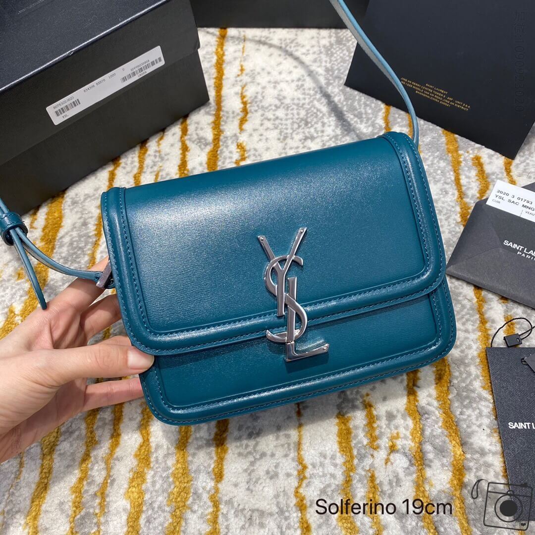 圣罗兰 Saint Laurent YSL SOLFERINO BOX 小号单肩斜跨包 634306蓝绿色