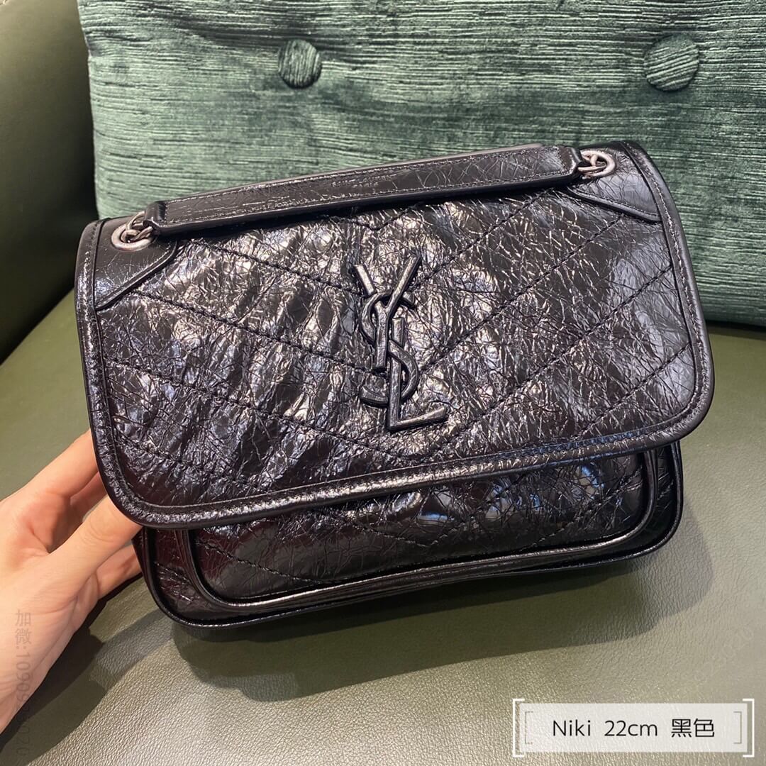 圣罗兰 Saint Laurent YSL Niki 22 新版本单肩斜跨包 633151黑色